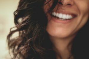 Woman with look of pleasure